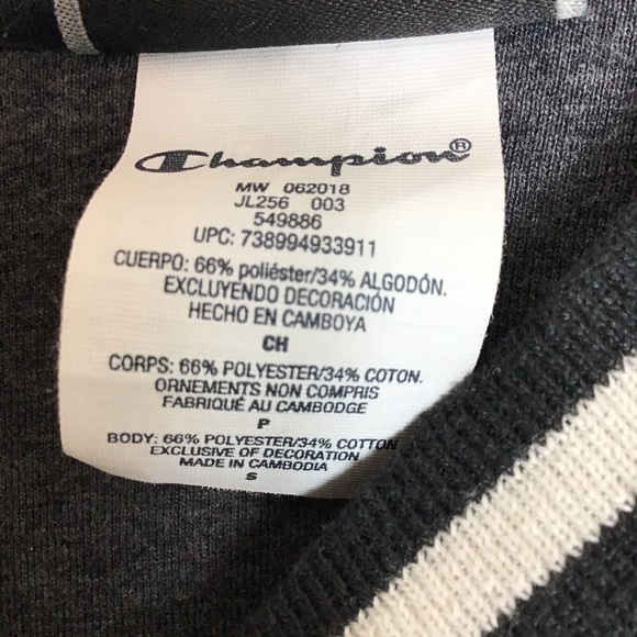 Champion Sherpa bomber jacket Womens S black spell out collegiate Preppy Cropped - Picture 13 of 15